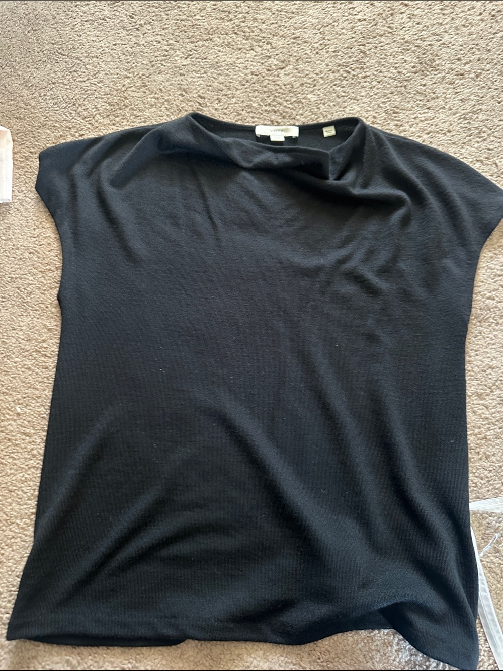 Vince Black Short Sleeve Knit Top